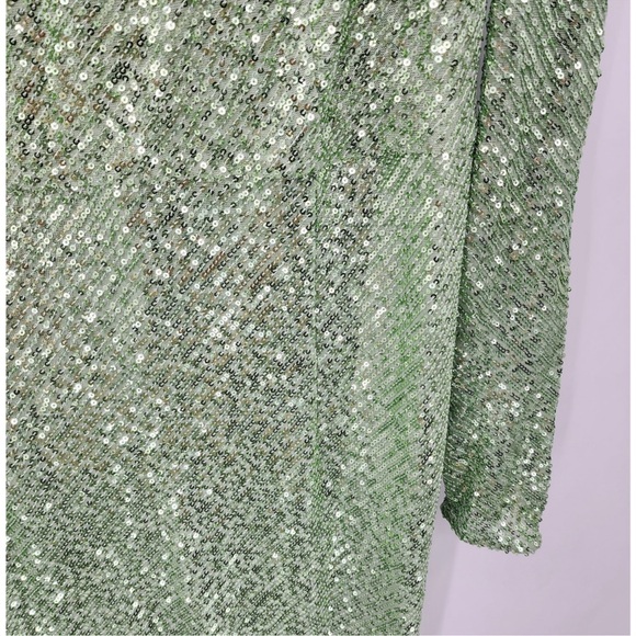 ASOS DESIGN Tall embellished sequin pencil midi dress Green Size size US 12 - Picture 6 of 14